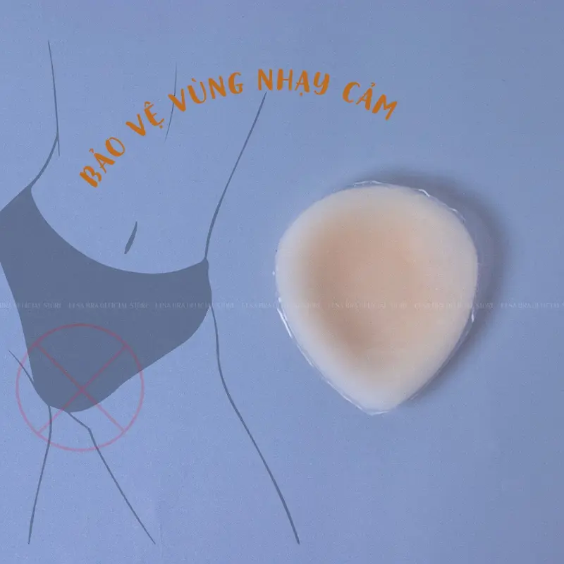 Miếng Dán Silicon Bầu Dục Che Rãnh Vùng Kín Chống Lộ Khi Mặc Đồ Bơi, Bikini, Legging, Gym 110 Nữ Women Bra mieng  danti silicone sinh học silicon hồng 2
