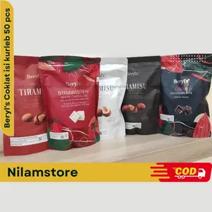 Beryl's  Chocolate Tiramisu,Strawberry Dark Coklat 300g 280g Cokelat Beryl Tiramisu isi kurleb 50 pcs Coklat Cemilan Susu