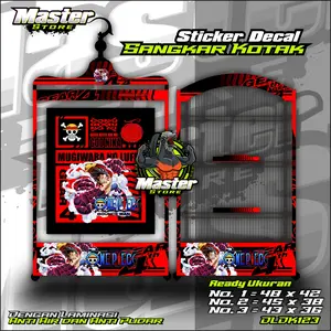 Sticker Decal MUGIWARA NO LUFFY ONE PIECE Variasi Sangkar Kacer Dll Sangkar Kotak Gepeng Dll Custom Desain Keren BIsa Request Desain Bahan Premium Full Laminasi - Sticker Decal variasi Sangkar Kandang Burung Murah Berkualitas