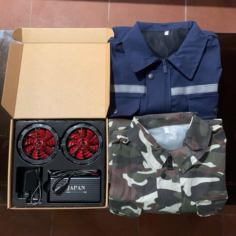 ComBo Áo Điều Hoà Quạt Gió 2 Áo Kaki Thấm Hút Mồ Hôi