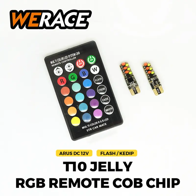 WERACE LED Sen Senja Remot COB PLASMA CHIP Remote T10 RGB 16 Warna Harga Satu Set 0