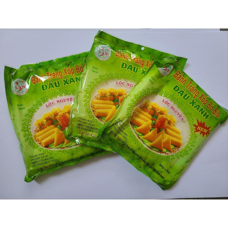 Bánh tráng bò bía đậu xanh 65g - cuốn chả giò, chả ram