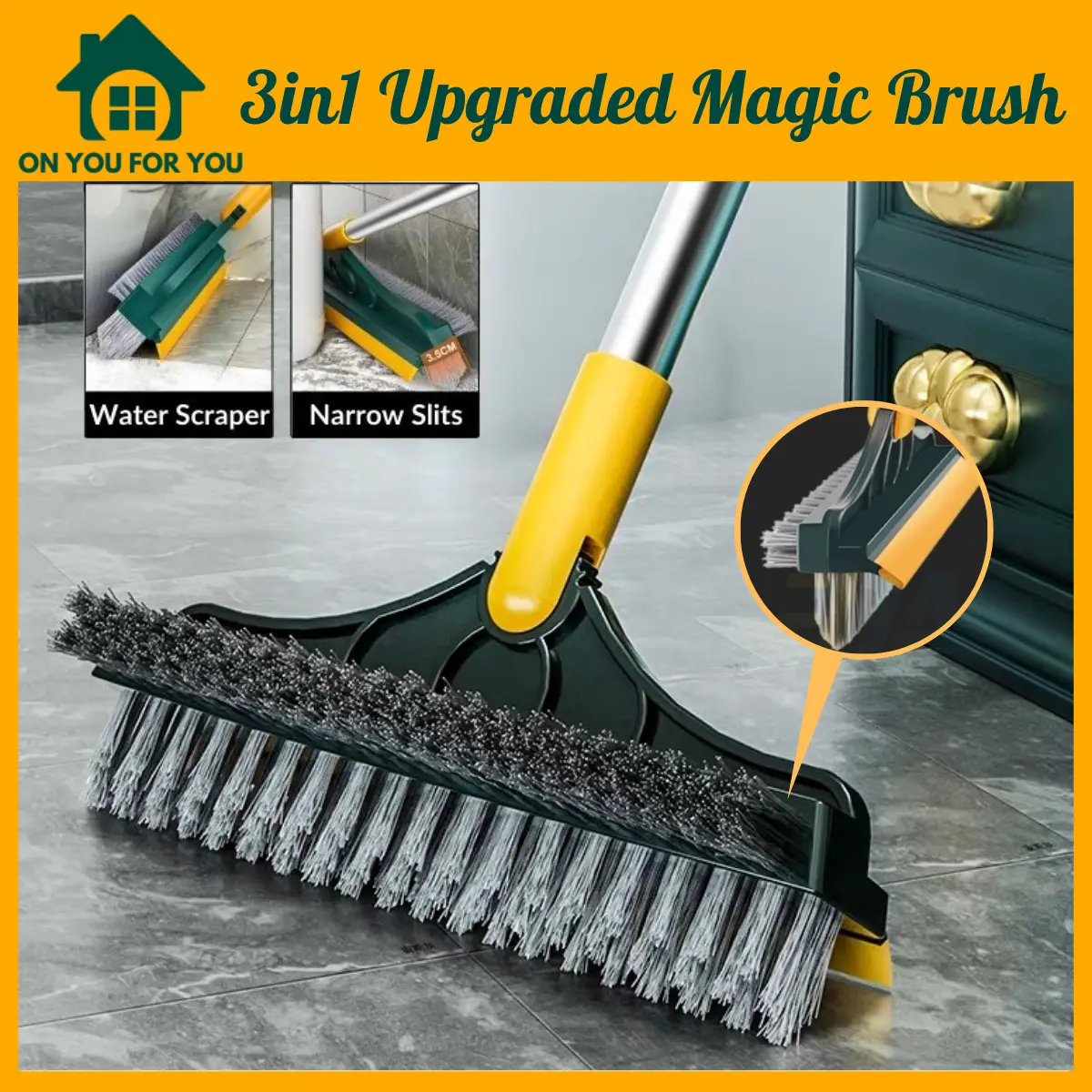 3 In 1 Upgraded Magic Brush Floor Tile Cleaning Brush Berus Lantai Magic Brush Gap Cleaning Gap Brush Penyapu Lantai