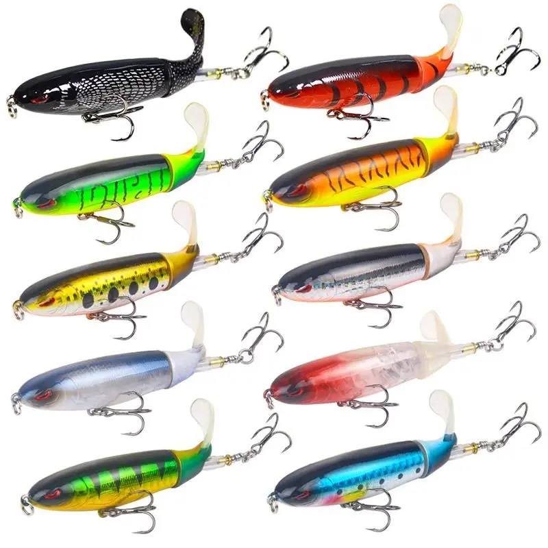 Orca Bait Fish Topwater Spiral Lure Bait Fake Bait 13g 15g Wave Climbing Lure Bait for Topmouth Culter, Bass, Snakehead, and Military Fish Full Set