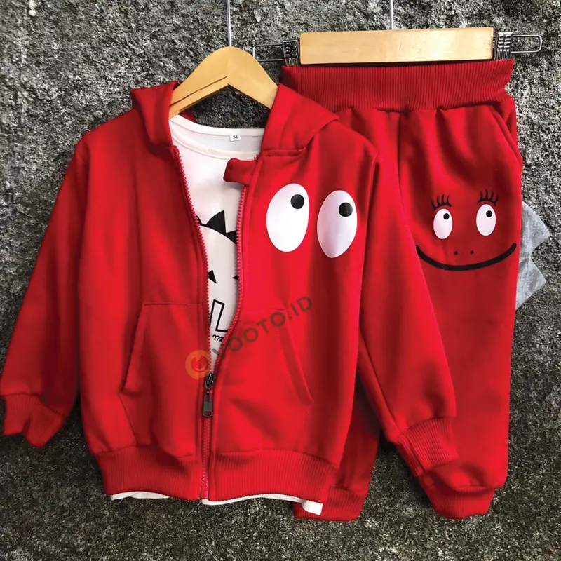 VOOTO KIDS - Set Jaket Anak Jogger Inner Laki Laki Perempuan Usia 1-7 Tahun Bahan Fleece 1