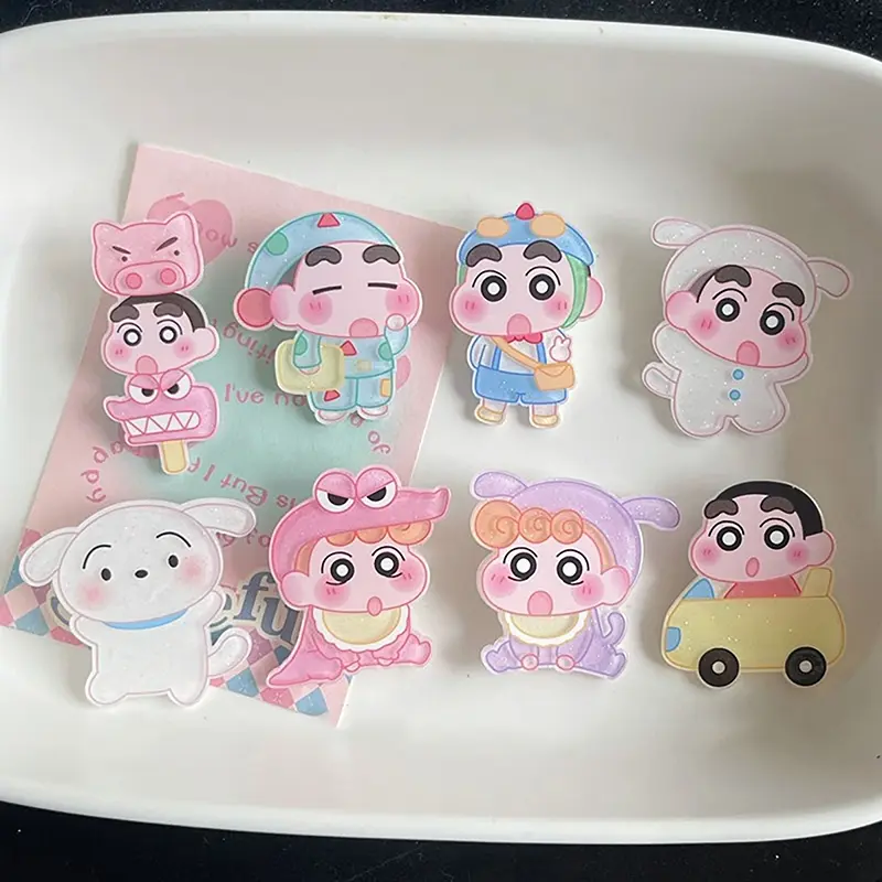 Bút Chì Màu Hoạt Hình Kawaii Shin-Chan, Kẹp Tóc Acrylic, Dễ Thương, Ngọt Ngào, Nhân Vật Anime, Tóc Mái, Kẹp Bên, Mũ Đội Đầu Cho Bé Gái, Quà Tặng Sinh Nhật