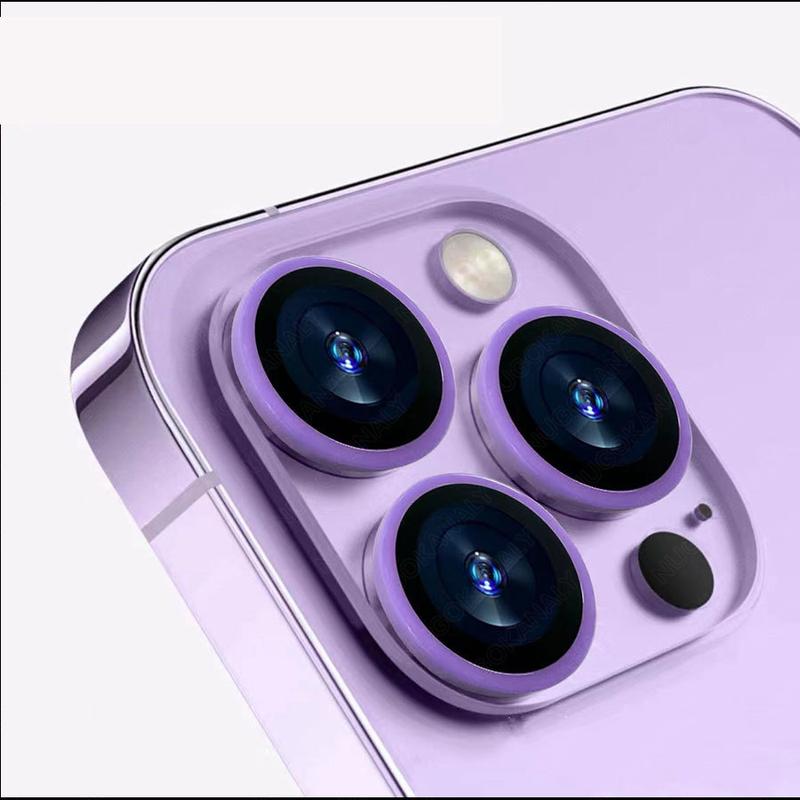 Product Introduction of For iPhone 16ProMax 16Pro 16Plus 16 15ProMax 15Pro 15Plus 15 14ProMax 14Pro 14Plus 14 Luminous Back Camera Lens Metal Ring Screen Protector Full Cover Rear Lens Tempered Glass Film Guard 4