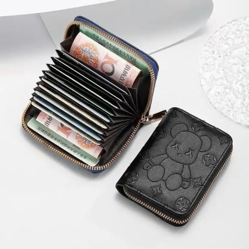 Ví mochi đen nữ mini đựng tiền và thẻ siêu sang