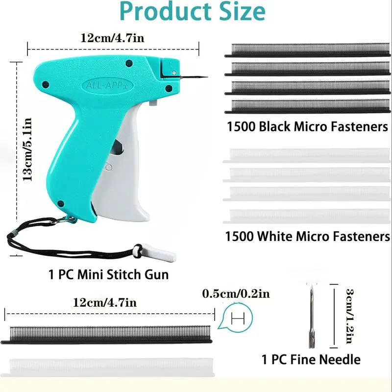 Clothes Sewing Tool Kit, 1 Count Mini Stitch Tagging Gun with Fastener & Needle, Quick Clothing Fixer, Micro Tagging Stitch Tool for Clothing, Halloween Gifts 1