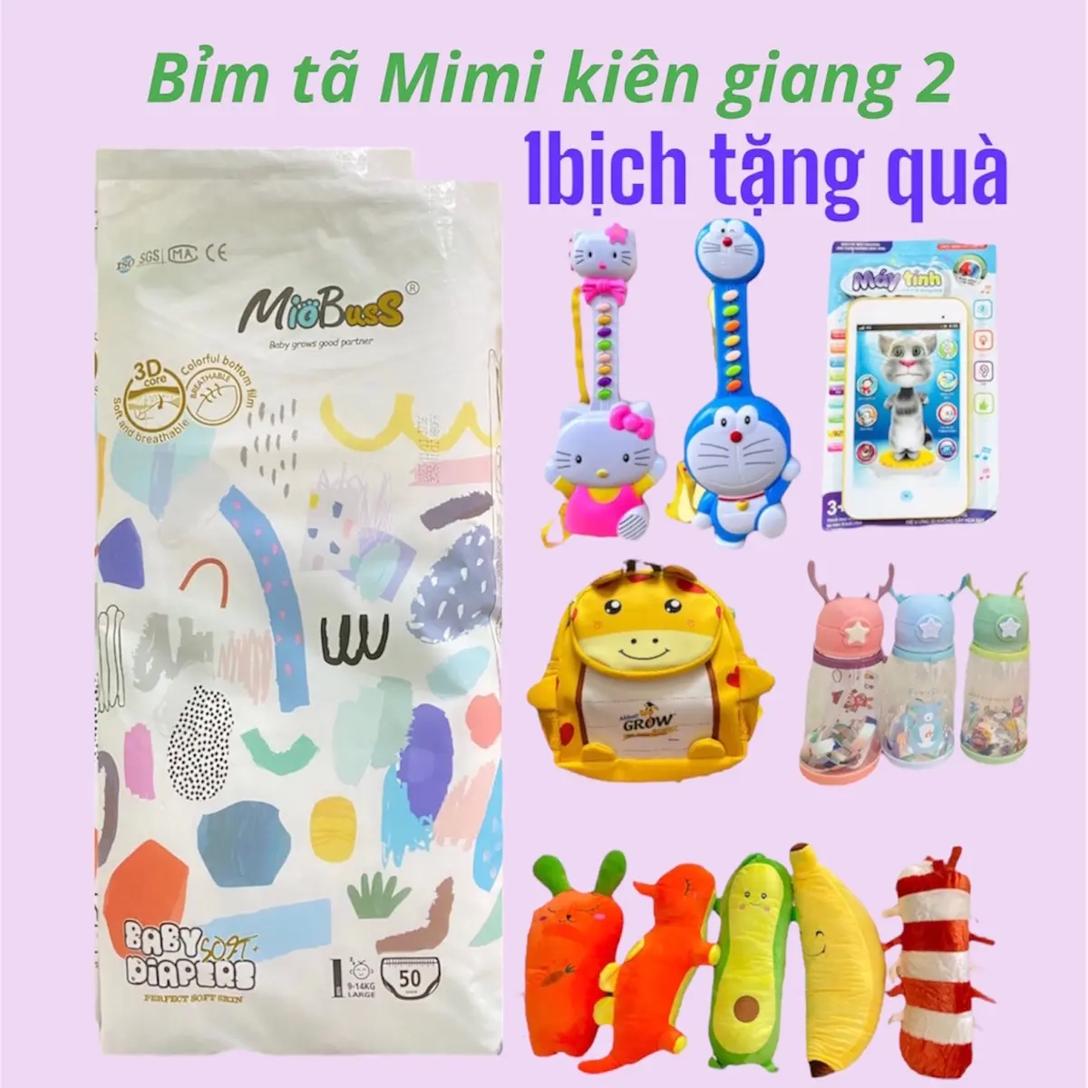 [MIOBUSS TẶNG QUÀ] 50miếng bỉm quần Miobuss xuất Anh đủ size cho bé L-4XL (1-5)