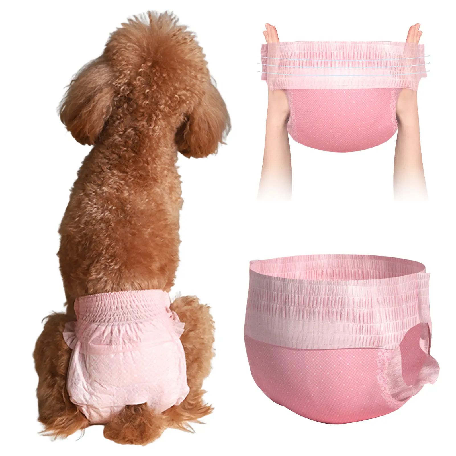 slolbut-10Pcs Stretchy Dog Diapers with Tail Hole Super Absorbent Leak-proof Female Puppy Diapers for Incontinence Heat Period Training