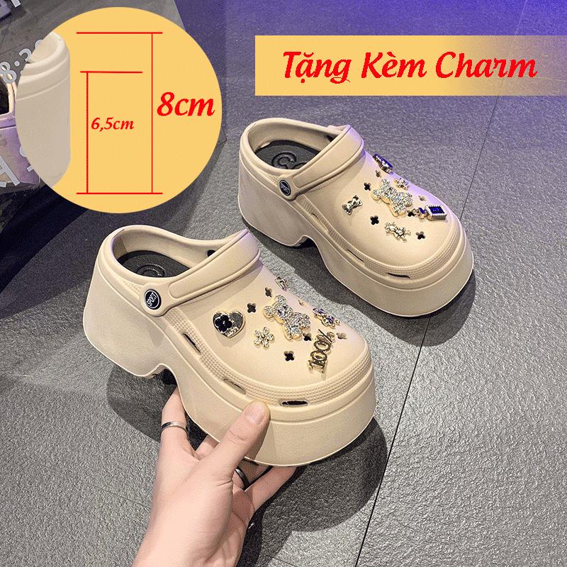3TDEP - dép sục cho nữ hình gấu đá đế cao 7cm sục nữ cao 7 phân tặng kèm charm sticker