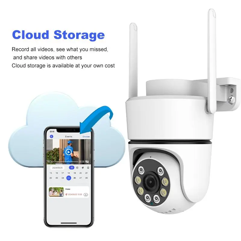 2.4GHz WiFi Outdoor Security Camera, 360° Outdoor Security Camera, Smart Security Camera, USB Powered Remote Phone Viewing Camera 3