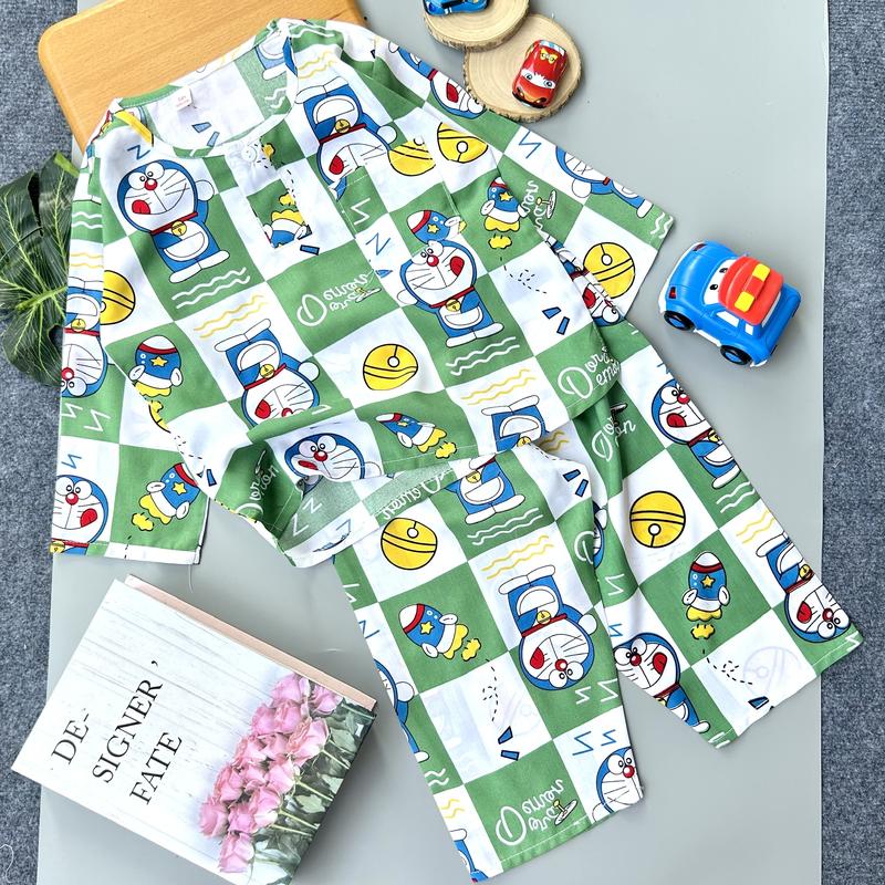 Bộ Tole/lanh Tay Dài Quần Dài Cổ Tròn bé trai (5-58kg Đã trừ hau - Giao màu ngẫu nhiên) tay day  cho trai 4