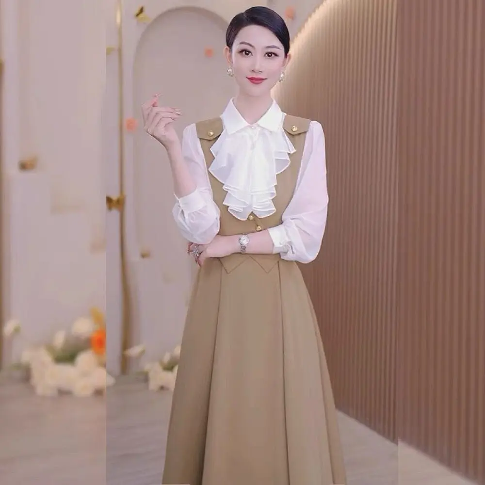 CHICMORE Korean style design shirt + strap skirt two-piece set - Shop ...