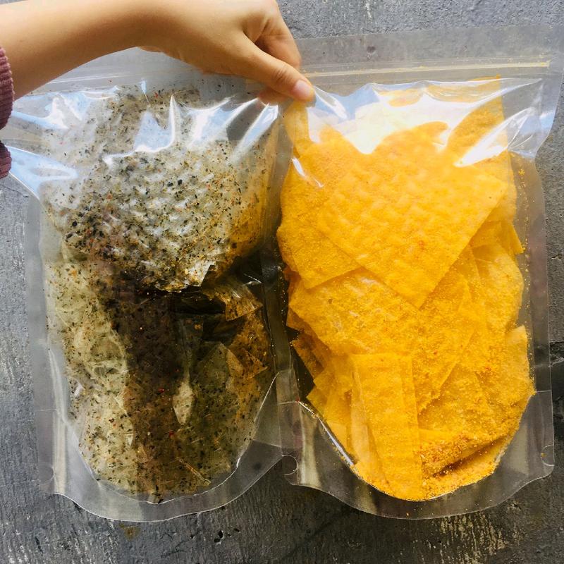 COMBO 2 bịch BÁNH TRÁNG 600gr [ 300g PHÔ MAI SỮA và 300g RONG BIỂN ] Snack Ăn Vặt Thức Ăn Food