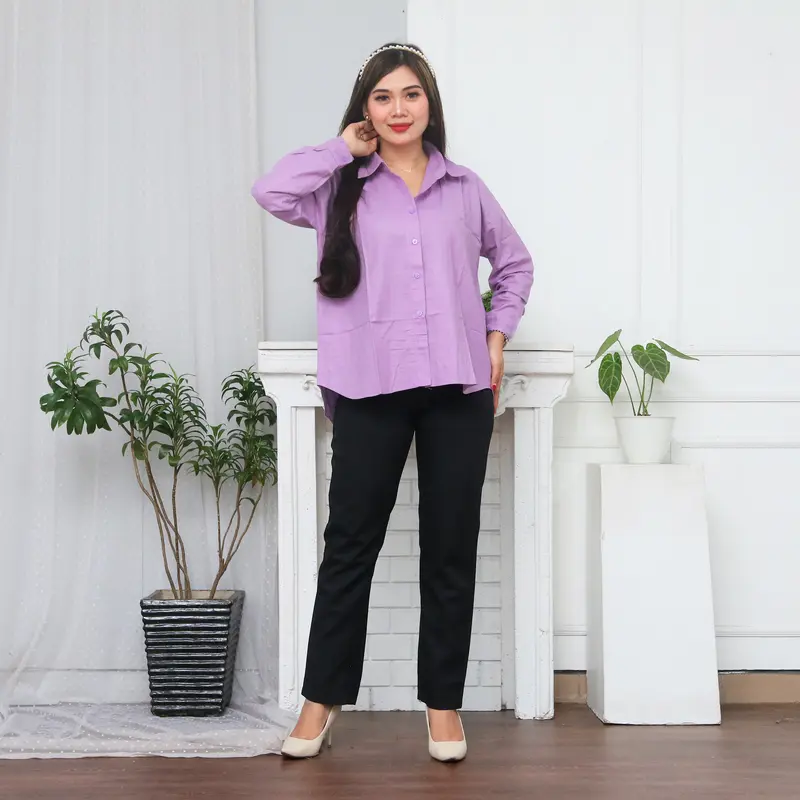 KEMEJA NELKA SHIRT TOP HITS OOTD SELEBGRAM FASHION GROSIR MURAH WANITA TERBEST SELLER Polos Hitam Putih Baju Kain 1