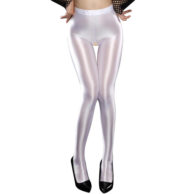Quần Tất Cạp Cao Bóng Loáng Sexy, Dành Cho Nữ, Thiết Kế Cắt Xẻ, Quần Tất, Quần Legging Co Giãn Chân, Đồ Lót, iEFiEL 3