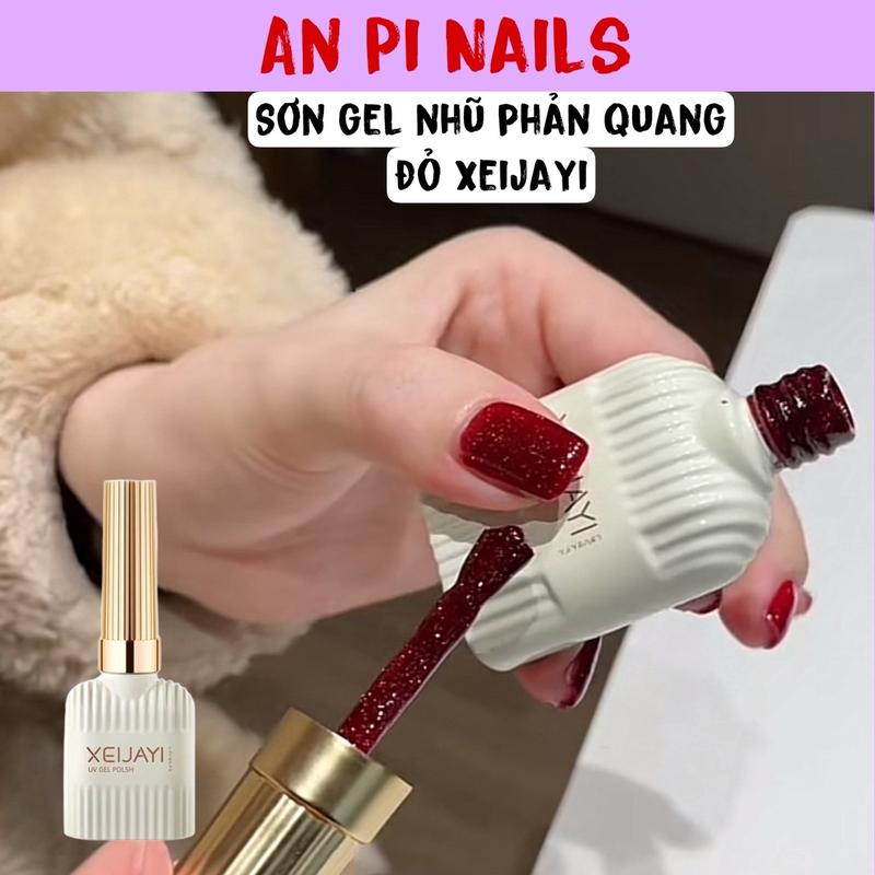 Sơn gel nhũ phản quang đỏ F12 chai 15ml An Pi Nails