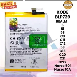 Battery BLP729 Compatible With Realmi 5/5S/5i/C3/C11 2021/C21/C21Y/C20/Narzo 10A Original Batre Batrai Baterai Batere