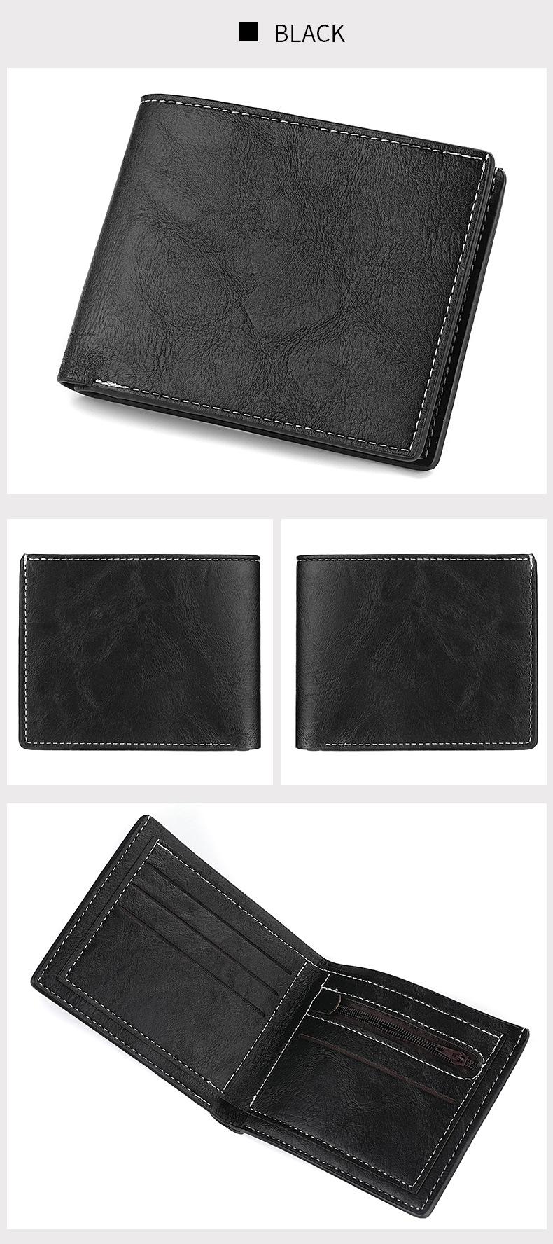 Product Introduction of Horizontal Wallet Wholesale Men's Short Wallet Men's Student Leather Wallet Retro Wallet No Logo Factory In Stock 26