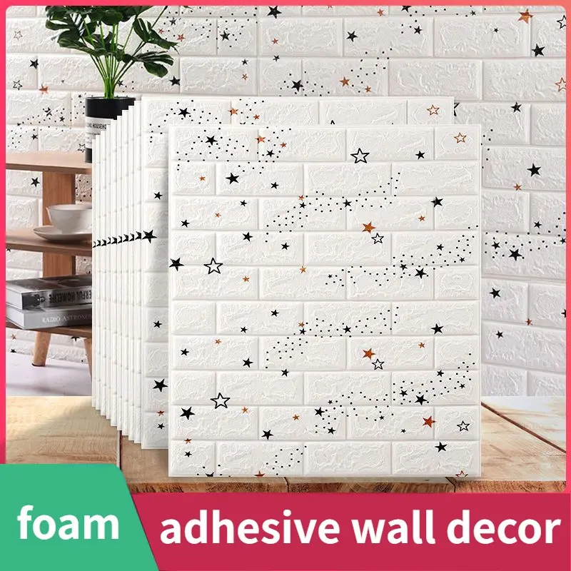 Giấy Dán Tường Dính Để Trang Trí Tường, Giấy Dán Tường 3D Chống Thấm Nước, Panner, Miếng Dán Tường Gạch, Giấy Dán Tường Xốp, Thiết Kế Giấy Dán Tường Phòng Ngủ 1