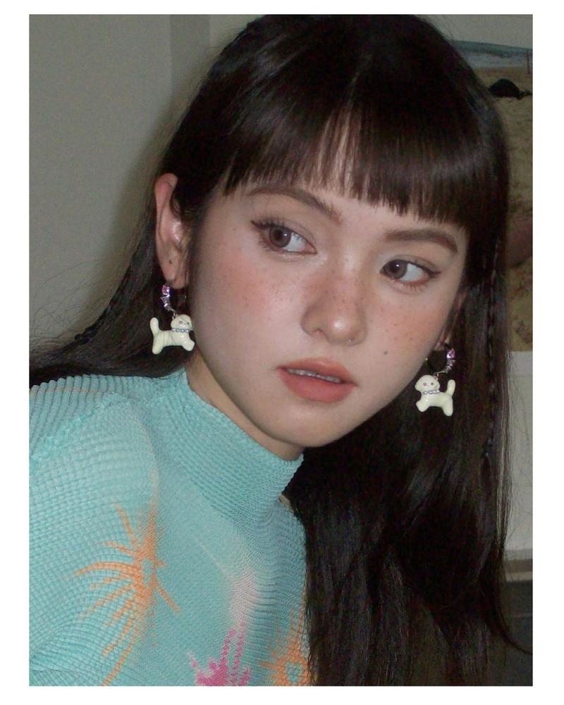Product Introduction of Dog Eardrops Earrings Heart-Shaped Zircon Niche Earrings Ornament woman gelang  tangan 7