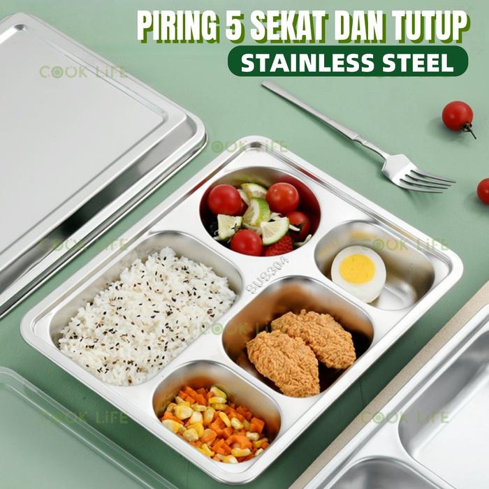 Box Piring Jual (READY) TERMURAH Ompreng Piring Sekat dengan Tutup Piring Makan ...