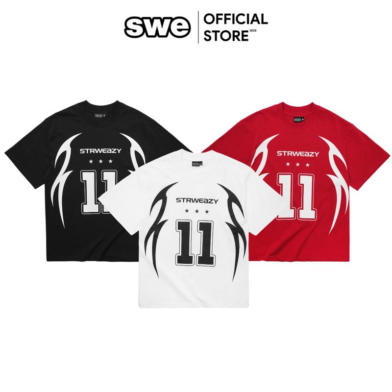 Áo Thun Jersey Nam/Nữ Local Brand SWE HOOK TEE - Trắng/ Đen/ Đỏ