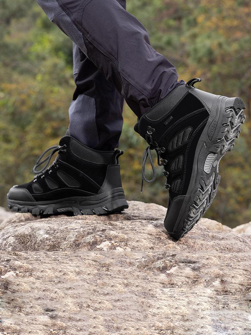 Product Introduction of Men's Colorblock Patchwork Lace Up Hiking Shoes, Casual Comfortable Breathable Non-slip Outdoor Walking Shoes, Lightweight Work Shoes for Camping & Outdoor Walking 4