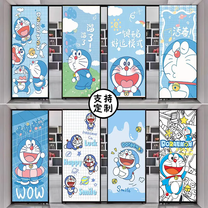 Phim Dán Cửa Sổ, Thiết Kế Hoạt Hình, Trong Suốt, Chống Lộ, Họa Tiết Doraemon, Thích Hợp Cho Phòng Tắm Và Phòng Ngủ, Trong Suốt, Chống Lóa 0