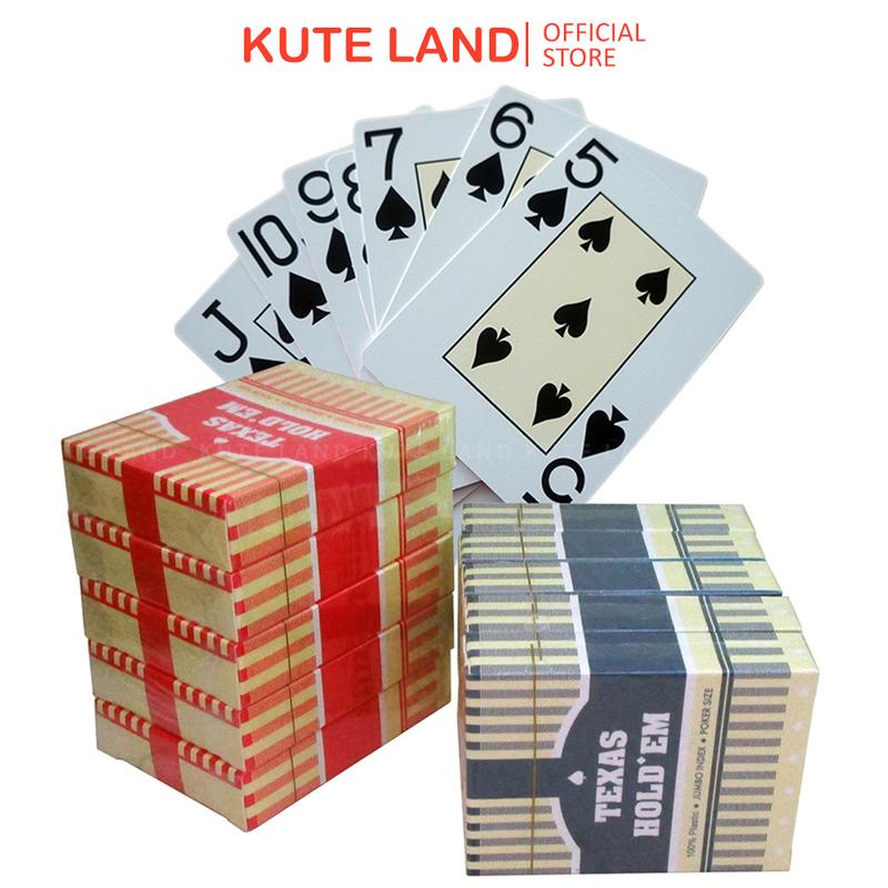 Bộ Bài Tây Nhựa Texas Hold'Em Chất Liệu PVC Bền Đẹp Chống Nước 100% Plastic Chống Gãy Cong