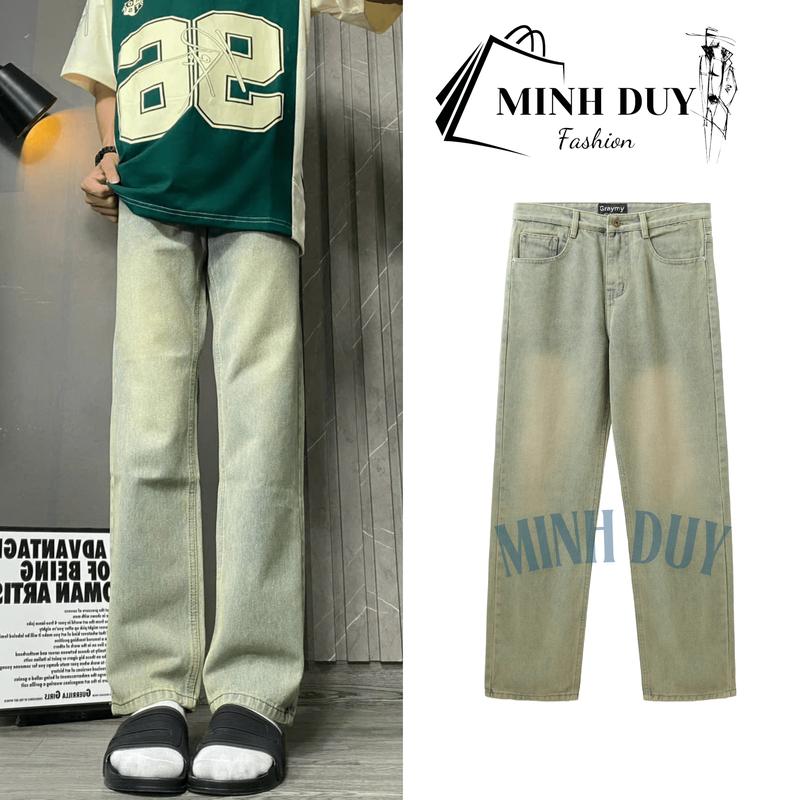 Quần trơn, che khuyết  điểm  Quần Baggy Nam Nữ jean Ống Suông Rộng Trẻ Trung Năng Động, Quần ống rộng jean - Sỉ Lẽ Minh Duy