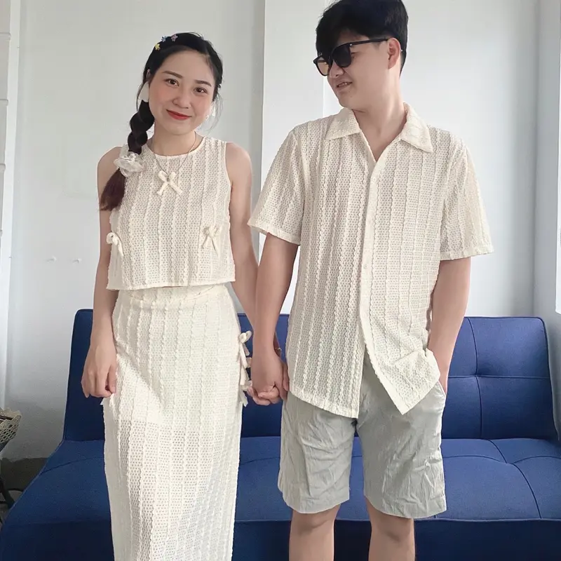 Set đồ đôi 3 món đi biển đi du lịch xinh form maxi dài - YH Couple Shop Nữ cặp 3