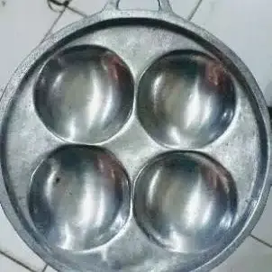 Alat Cetakan Apem Selong 4 Lubang Tipis / cetakan telur dadar / bikang / carabika /  Serabi / Dorayaki / Takoyaki Aluminium Dapur 3