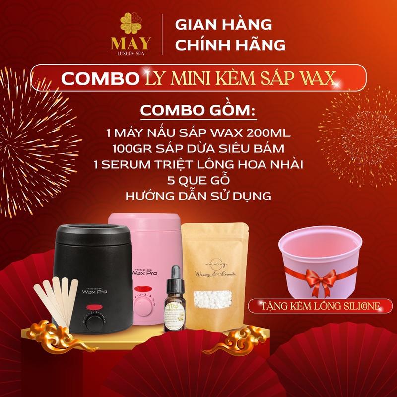 COMBO LY CHỐNG DÍNH 209k  [100g sáp + 1 máy nấu sáp + 1 serum + 5 que gỗ + tặng lòng nồi silicone] Women Nữ  Râu Waxing Cạo Râu