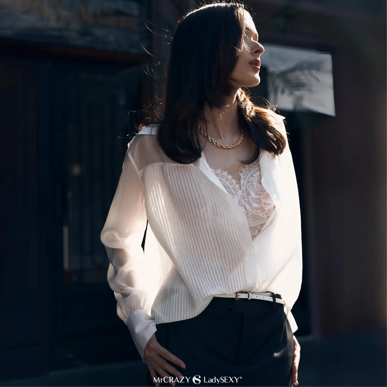 Mr Crazy & Lady Sexy - Áo Bra ren trắng / đen Chic Lace Bralette BRF240209 / BRF009BK