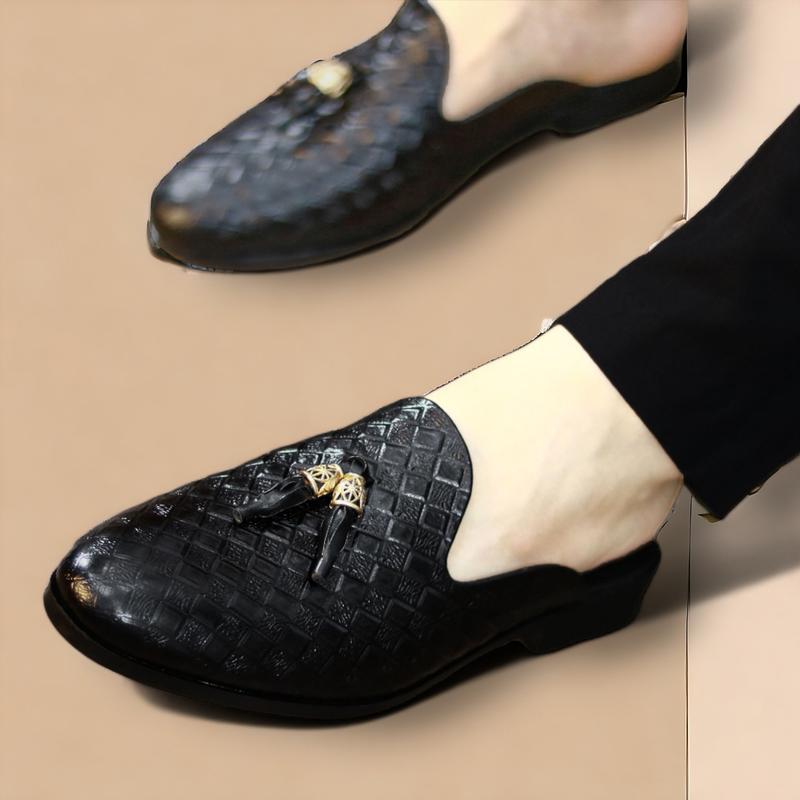  Sục Nam Da PU Hàng Đẹp Dập Vân Caro Chuông Vàng Phong Cách Tre Trung Cho Anh EM B.22 Cao Su DéP GiàY 