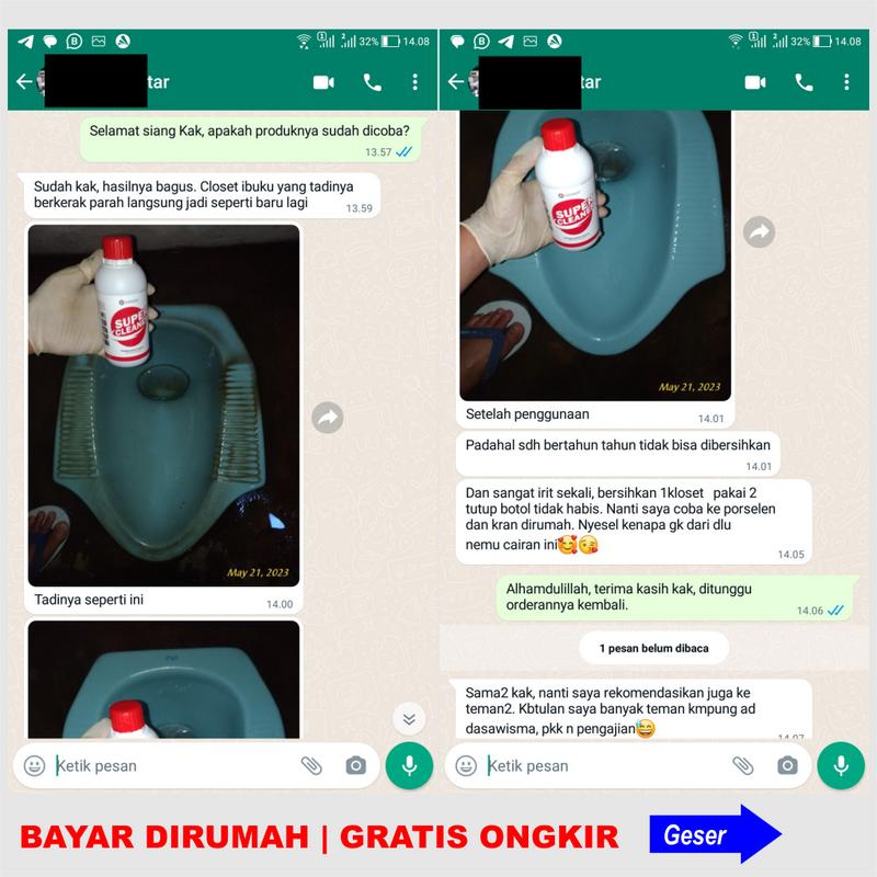 Product Introduction of PEMBERSIH SUPER SERBAGUNA ORIGINAL - BEBAS KERAK KARAT JAMUR - pada toilet wc, Lantai kamar mandi, wastafel, kran, stainless, chrome, alumunium, plastik, kaca, mebel kayu dll, mempermudah kegiatan kebersihan di rumah. Hemat waktu dan tenaga. 3