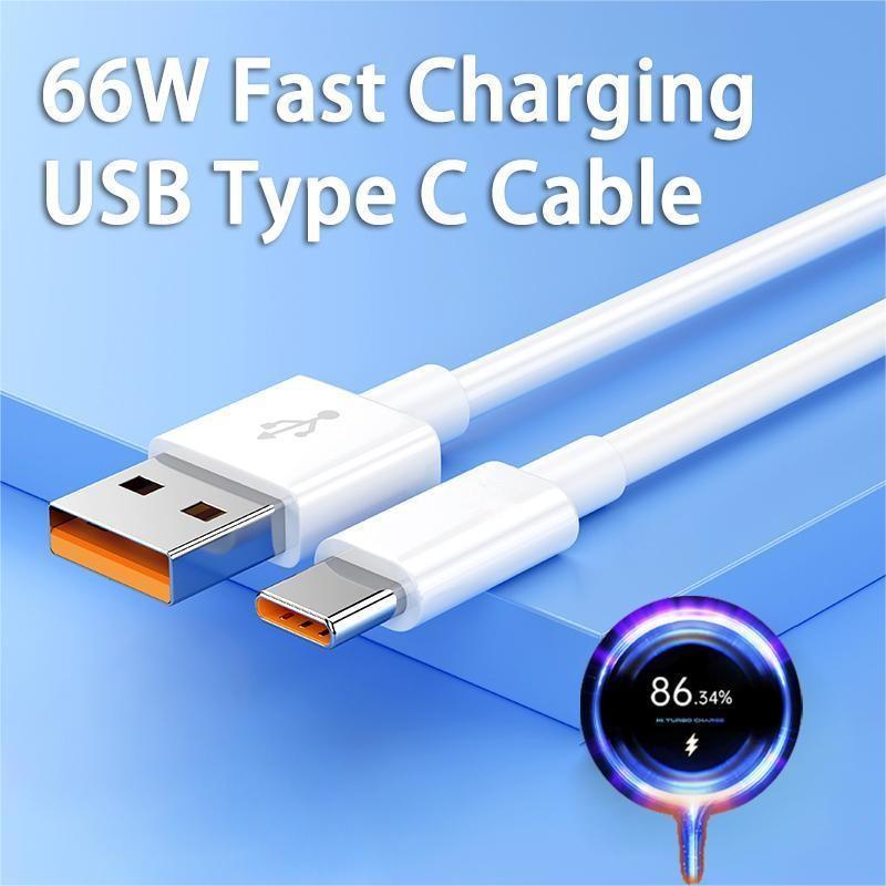 Cáp sạc nhanh USB loại C 66W 6A cho Xiaomi Redmi POCO Huawei Honor OPPO VIVO OnePlus bộ sạc điện thoại di động