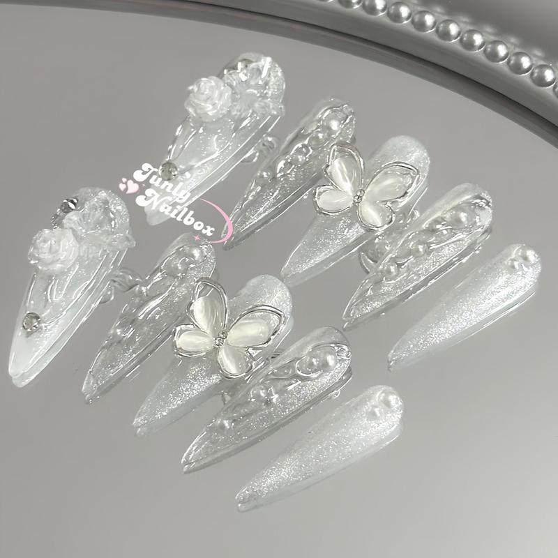 Mã 293 Bộ Nailbox Thiết Kế JUNLY Mắt Mèo Cô Dâu  Cho Nữ Women Kèm 5 Phụ Kiện Làm Nail Bản Mới Không Lộ Móng