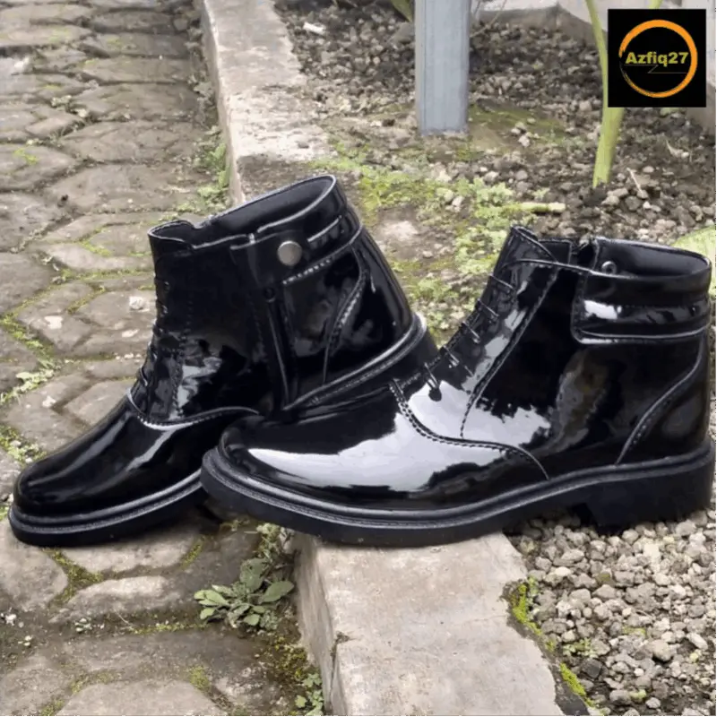 Sepatu Pdh Tali Mati Mengkilap 100% Original Azfiq 27 #4