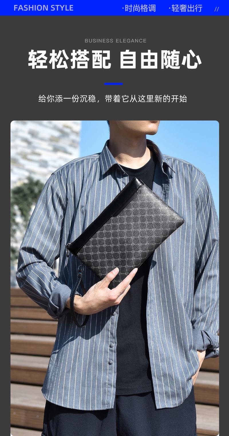Product Introduction of Women's Handbag Bag Men's Clutch Large Capacity Handbag Envelope Bag Casual Fashion Small Bag Clip Bag Trendy Bag Clutch 2