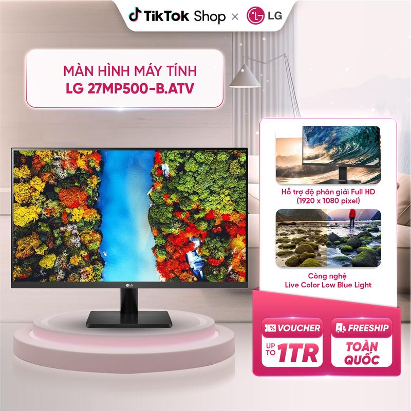 Màn hình máy tính LG 27MP500-B.ATV |IPS 27" Full HD 75Hz AMD FreeSync thiết kế 3 cạnh không viền, hạn chế ánh sáng xanh