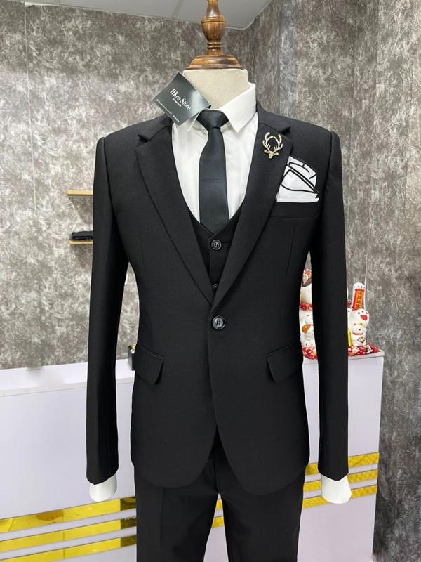 Vest nam cao cấp - Mẫu VEST đen. Suit nam đẹp. Bộ gồm 1 áo vest + 1 quần tăng chỉnh cạp. 5