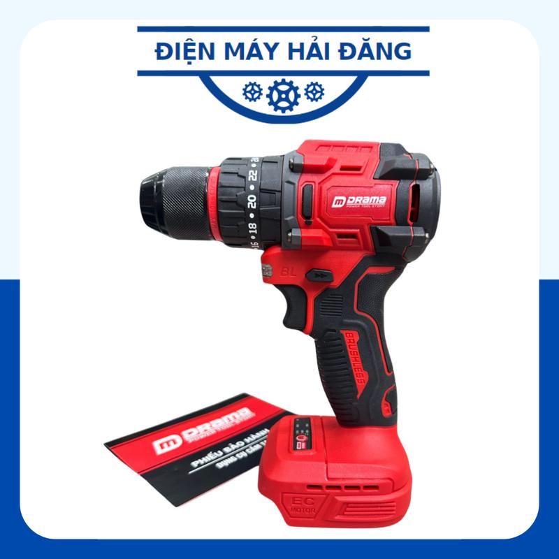 Thân Máy Khoan Pin Drama D-5321 3 Chức Năng Có Búa Động Cơ Không Chổi Than Đầu Kẹp Autolock Chân Pin Phổ Thông M21-4CM