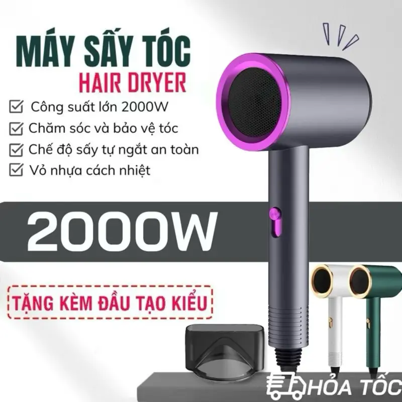 Máy Sấy Tóc 2 Chiều Nóng Lạnh, Máy Sấy Tạo Kiểu Tóc Đa Năng Công Suất Lớn Phù Hợp Cho Cả Gia Đình
