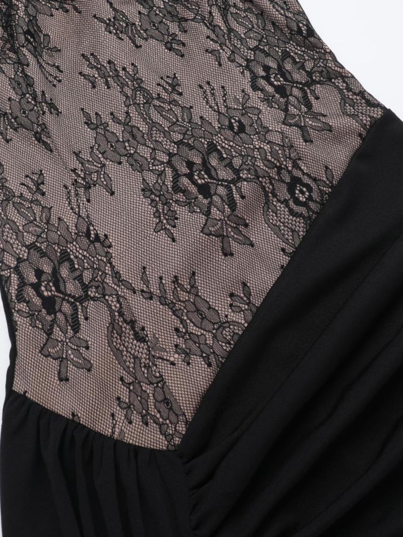 Product Introduction of Women's Split Thigh Halter Neck Lace Dress, Elegant Sleeveless Backless Evening Party Gown, Ladies Summer Clothes 6