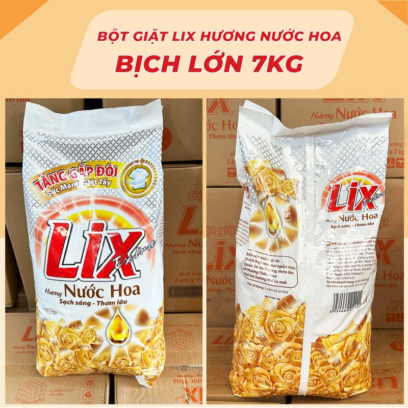 Bột Giặt LIX Extra 7Kg Hương Nước Hoa TÚI 7KG - Sạch Sáng Thơm Lâu - Mã EH070 - Hàng Chính Hãng
