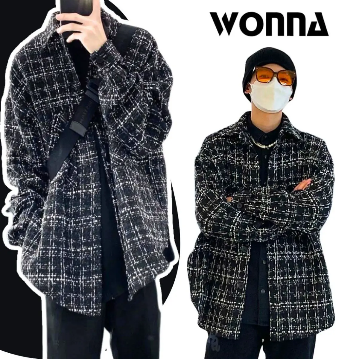 (Kèm Ảnh Thật) Áo Khoác Ngoài Chất Dạ Tweed Màu Đen Nam Nữ Unisex Lịch Lãm Oversize Wonna Sang Chảnh Đi Tiệc